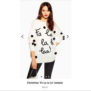 Christmas 'Fa La La La' Jumper (Sweater) Size SM